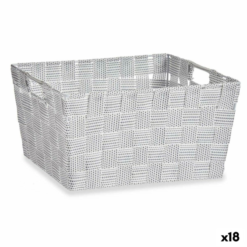 Cesta Multiusos Blanco Tela 30,4 x 14 x 20 cm (18 Unidades)