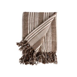 Foulard Multiusos Rayas 235 x 205 cm Blanco Beige (8 Unidades)