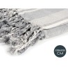 Foulard Multiusos Rayas 235 x 205 cm Blanco Gris (8 Unidades)