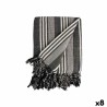 Foulard Multiusos Rayas 235 x 205 cm Blanco Gris (8 Unidades)