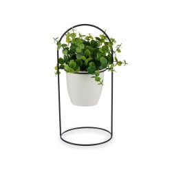 Planta Decorativa Hojas Redonda Metal Plástico 21 x 30 x 21 cm (8 Unidades)