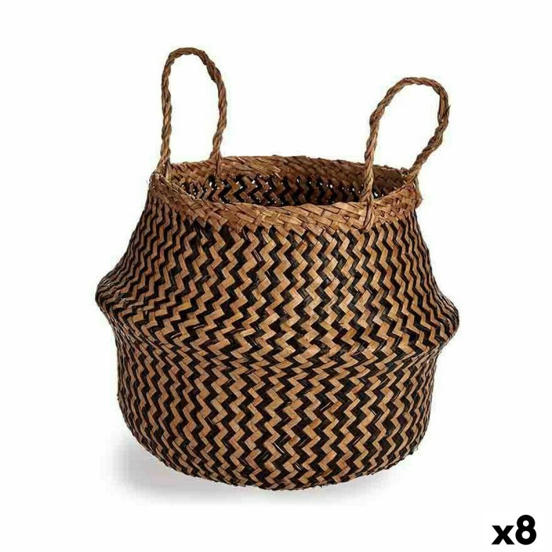 Cesta Decorativa Negro Natural Junco 8 L 31 x 38 x 31 cm (8 Unidades)