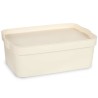 Caja de Almacenaje con Tapa Crema Plástico 6 L 21,5 x 11 x 31,5 cm (12 Unidades)