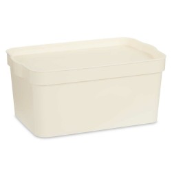 Caja de Almacenaje con Tapa Crema Plástico 7,5 L 21,5 x 14,5 x 32 cm (12 Unidades)