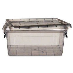 Caja de Almacenaje con Tapa Antracita Plástico 8,5 L 24 x 16 x 37 cm (12 Unidades)