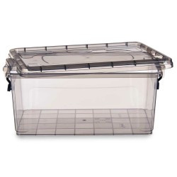 Caja de Almacenaje con Tapa Antracita Plástico 13,7 L 27,5 x 18 x 42,5 cm (12 Unidades)