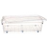 Caja de Almacenamiento con Ruedas Transparente Plástico 40 L 46,5 x 20 x 72,2 cm (6 Unidades)