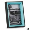 Marco de Fotos 3 x 17 x 12 cm Cristal Negro Azul Madera MDF (6 Unidades)