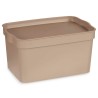 Caja de Almacenaje con Tapa Beige Plástico 2,3 L 13,5 x 11 x 20 cm (24 Unidades)