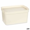 Caja de Almacenaje con Tapa Crema Plástico 2,3 L 13,5 x 11 x 20 cm (24 Unidades)