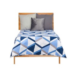 Colcha Reversible 180 x 260 cm Azul Blanco (6 Unidades)