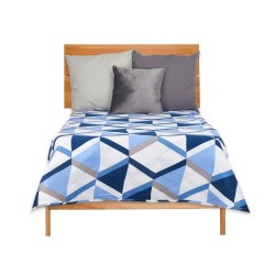 Colcha Reversible 240 x 260 cm Azul Blanco (6 Unidades)