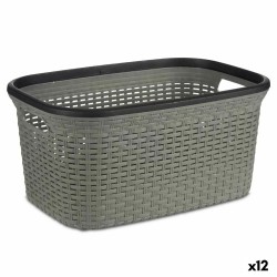 Cesto para la Ropa Gris Plástico 36 L 36 x 25,5 x 53 cm (12 Unidades)