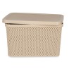 Caja de Almacenaje con Tapa Beige Plástico 19 L 28 x 22 x 39 cm (12 Unidades)