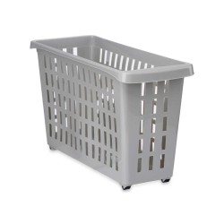 Cesta Multiusos Con ruedas Gris Plástico 17,5 x 26 x 46 cm (12 Unidades)