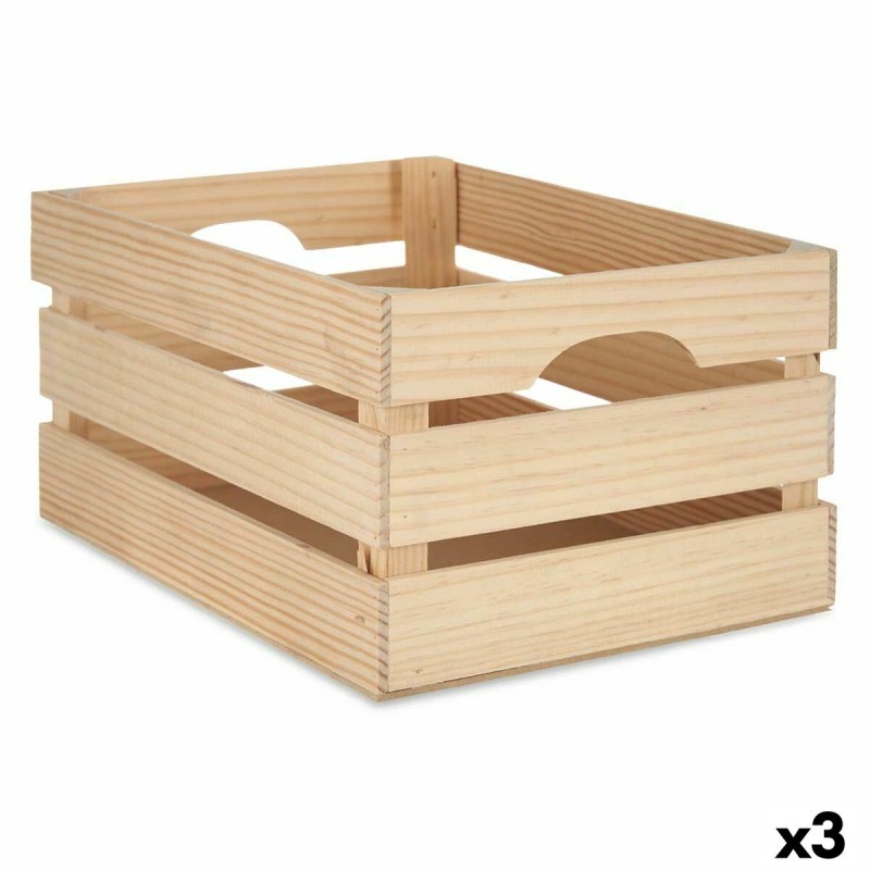 Caja Decorativa Madera de pino 26 x 18,3 x 36 cm (3 Unidades)