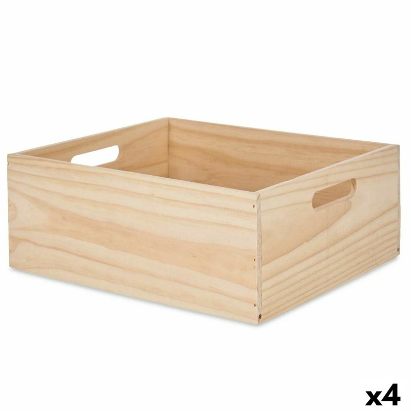 Caja Decorativa Madera de pino 31 x 14 x 36 cm (4 Unidades)