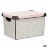 Caja de Almacenaje con Tapa Vibes Flechas 22 L Rosa Plástico 30 x 23,5 x 40 cm (12 Unidades)