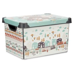 Caja de Almacenaje con Tapa Infantil Carretera 22 L Plástico 29,5 x 23,5 x 39,5 cm (12 Unidades)