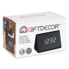 Reloj Digital de Sobremesa Negro PVC Madera MDF 11,7 x 7,5 x 8 cm (12 Unidades)