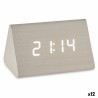 Reloj Digital de Sobremesa Blanco PVC Madera MDF 11,7 x 7,5 x 8 cm (12 Unidades)