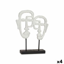 Figura Decorativa Cara Blanco 27 x 32,5 x 10,5 cm (4 Unidades)