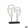 Figura Decorativa Cara Blanco 27 x 32,5 x 10,5 cm (4 Unidades)