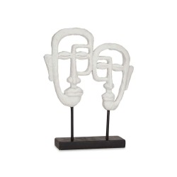 Figura Decorativa Cara Blanco 27 x 32,5 x 10,5 cm (4 Unidades)