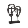 Figura Decorativa Cara Negro 27 x 32,5 x 10,5 cm (4 Unidades)