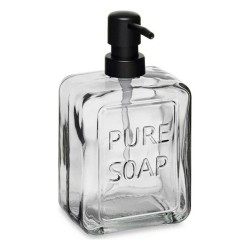 Dispensador de Jabón Pure Soap Cristal Negro Plástico 570 ml (6 Unidades)