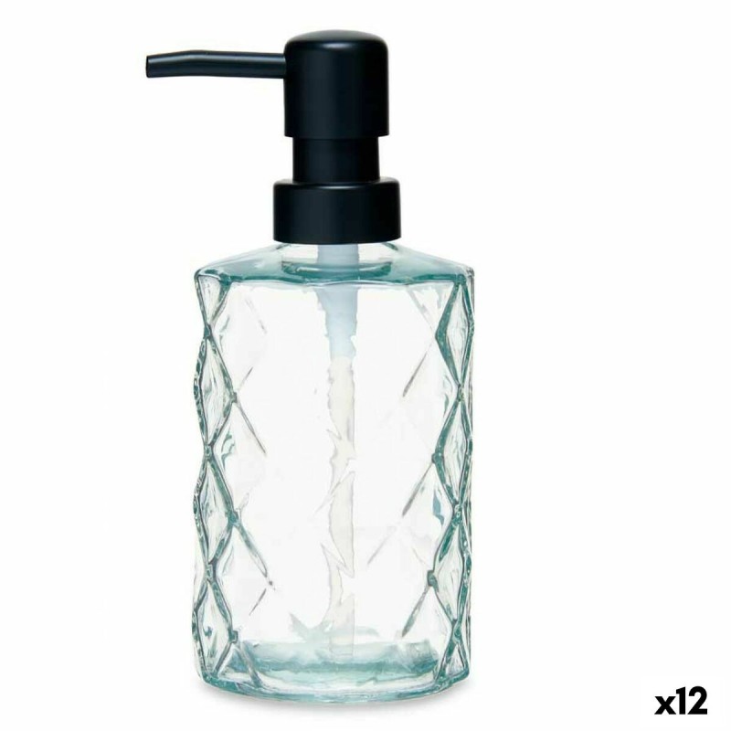 Dispensador de Jabón Diamante Cristal Transparente Plástico 410 ml (12 Unidades)