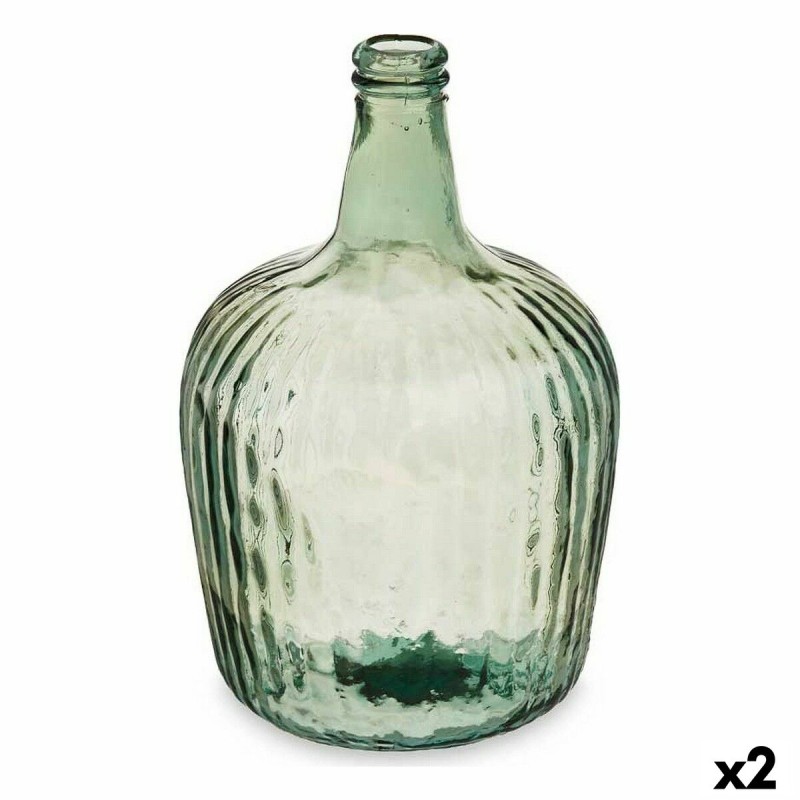 Botella Rayas Decoración Champagne 22 x 37,5 x 22 cm (2 Unidades)