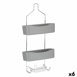 Colgador para la Ducha 28 x 60 x 14 cm Gris Metal Plástico (6 Unidades)