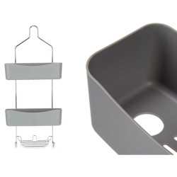 Colgador para la Ducha 28 x 60 x 14 cm Gris Metal Plástico (6 Unidades)