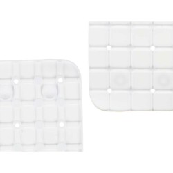 Alfombrilla Antideslizante para Ducha Cuadros Blanco PVC 67,7 x 38,5 x 0,7 cm (6 Unidades)