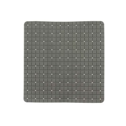 Alfombrilla Antideslizante para Ducha Cuadros Gris PVC 50,3 x 50,3 x 0,7 cm (6 Unidades)