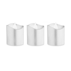 Set de Velas LED Plateado 3,7 x 3,7 x 5 cm (12 Unidades)