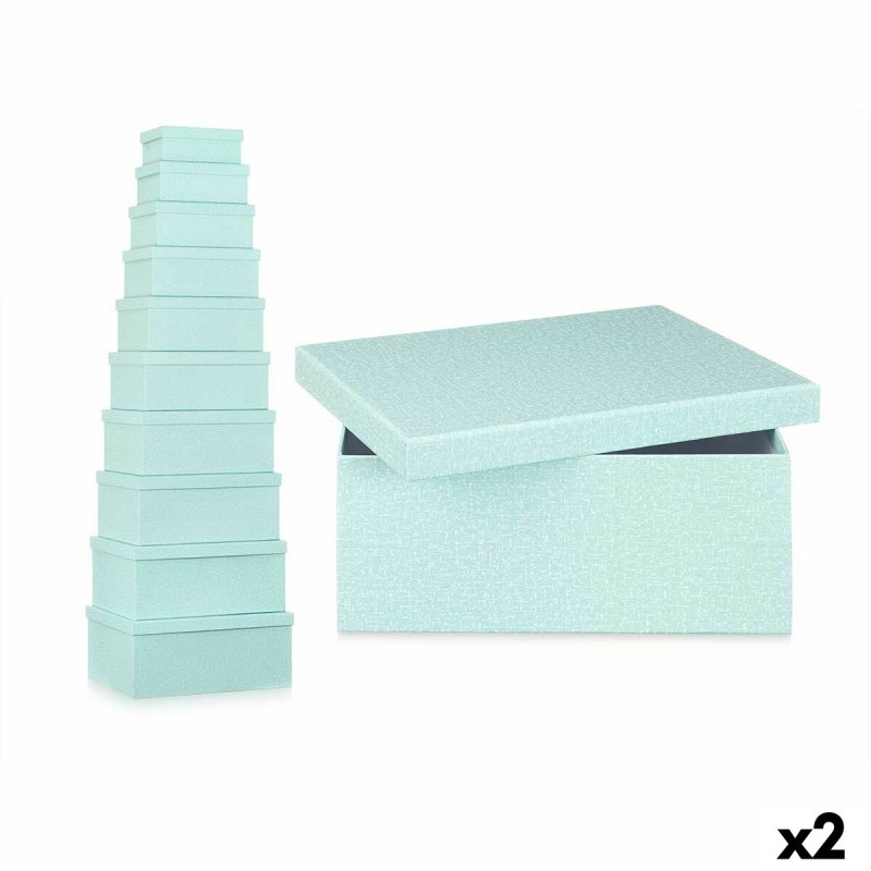 Set de Cajas Organizadoras Apilables Verde Cartón (2 Unidades)