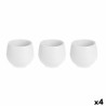 Set de Macetas Blanco Plástico 16,5 x 16,5 x 14,5 cm (4 Unidades)