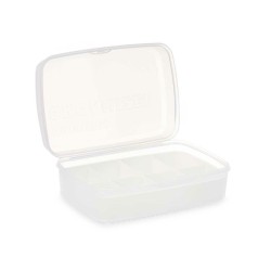 Caja con compartimentos Blanco Transparente Plástico 21,5 x 8,5 x 15 cm (12 Unidades)