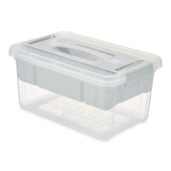 Caja Multiusos Gris Transparente Plástico 5 L 29,5 x 14,5 x 19,2 cm (6 Unidades)