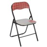 Silla Plegable Hand Made Marrón Negro Gris PVC Metal 43 x 46 x 78 cm (6 Unidades)