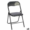 Silla Plegable Quality Negro Gris PVC Metal 43 x 46 x 78 cm (6 Unidades)