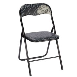 Silla Plegable Quality Negro Gris PVC Metal 43 x 46 x 78 cm (6 Unidades)