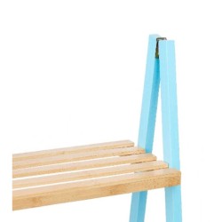 Estantería de Baño Azul Natural Bambú Madera de pino 40,3 x 81,5 x 30 cm