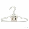 Juego de Perchas Infantil 30 x 18 x 1 cm Blanco Metal Silicona (24 Unidades)