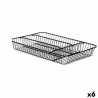 Organizador para Cubiertos Negro Metal 26 x 4,7 x 35,5 cm (6 Unidades)