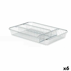 Organizador para Cubiertos Plateado Metal 26 x 4,5 x 35,5 cm (6 Unidades)