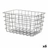 Cesta Multiusos Negro Metal 38,5 x 20,5 x 28 cm Rectangular (6 Unidades)