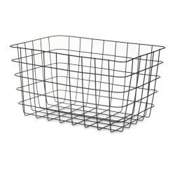 Cesta Multiusos Negro Metal 38,5 x 20,5 x 28 cm Rectangular (6 Unidades)